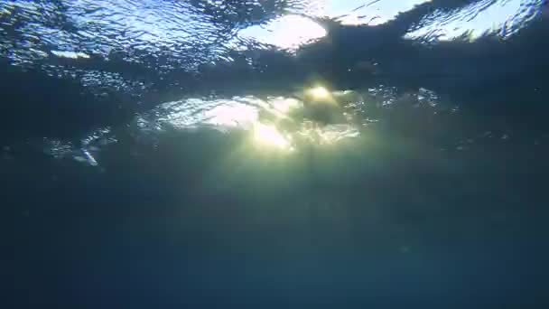 Sun Rays Penetrate Water Column — Stock Video