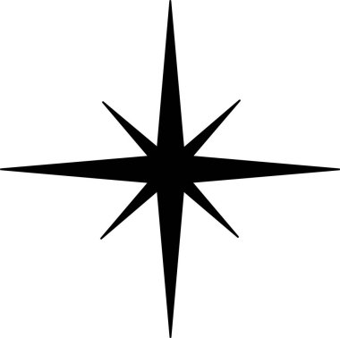 bir yıldızın siyah ve beyaz vektör çizimi