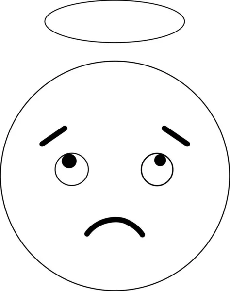 Illustration Vectorielle Visage Smiley Triste Ange Emoji — Image vectorielle
