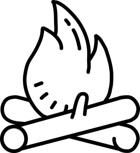 Yangın. Web simgesi basit illüstrasyon kamp ateşi