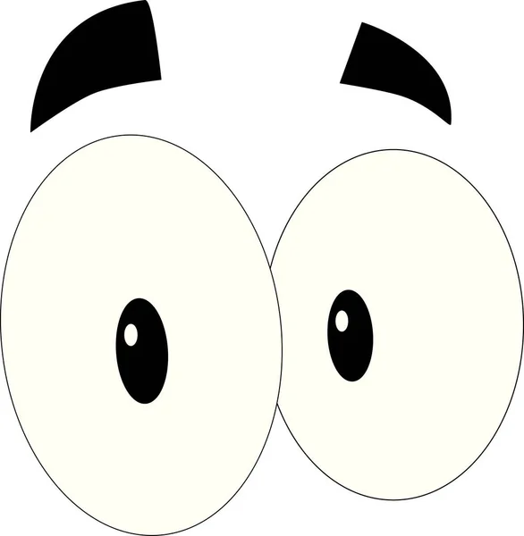 Vector Ilustración Personaje Divertido Dibujos Animados Ojos Anchos Emoji — Vector de stock