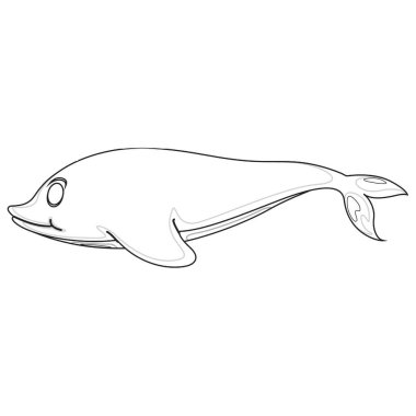 Karikatür Okyanusu Deniz Yunusu Vektör Grafiği