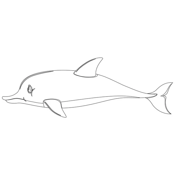 Desenhos Animados Oceano Sealife Golfinho Vetor Gráfico — Vetor de Stock