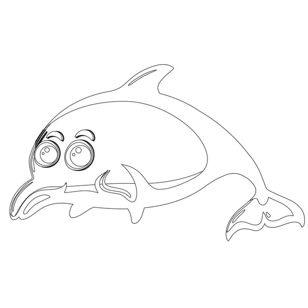 卡通海洋海豹海豚病媒图解 — 图库矢量图片