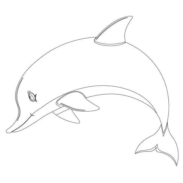 Dibujos Animados Ocean Sealife Dolphin Vector Graphic — Vector de stock