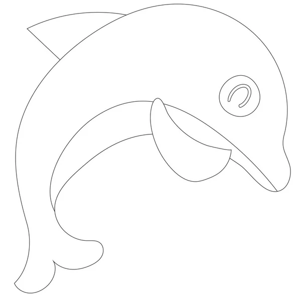 Cartoon Ocean Sealife Dolphin Vector Graphic — Stockvektor
