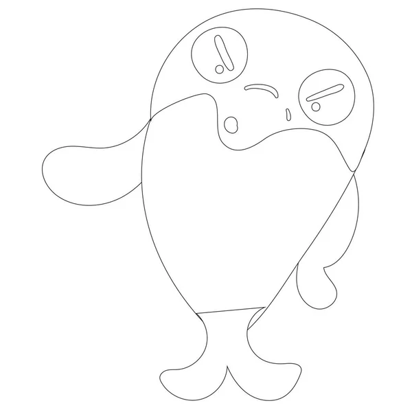 Karikatür Okyanusu Deniz Yunusu Vektör Grafiği