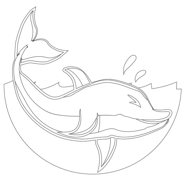 Cartoon Ocean Sealife Dolphin Vector Graphic — стоковый вектор
