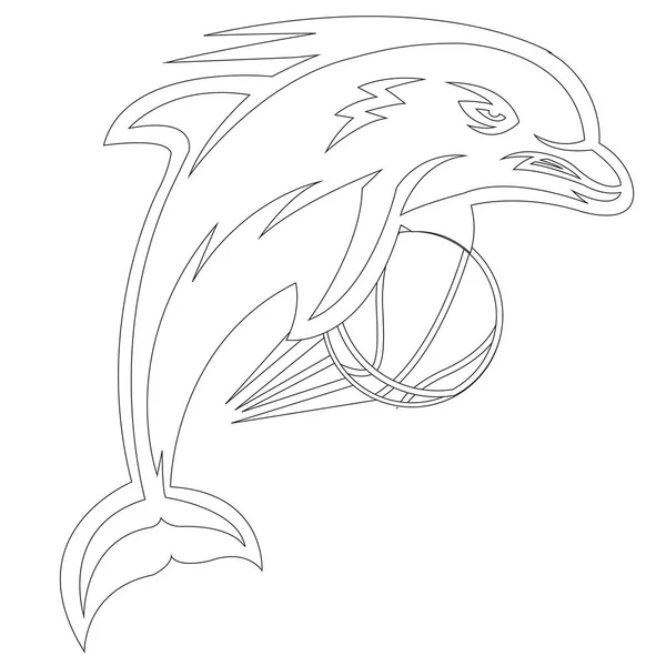 Karikatür Okyanusu Deniz Yunusu Vektör Grafiği