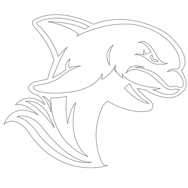 Karikatür Okyanusu Deniz Yunusu Vektör Grafiği