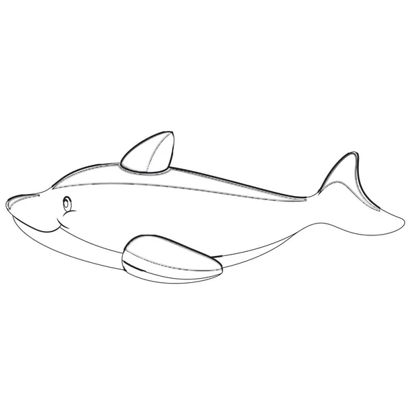 Desenhos Animados Oceano Sealife Golfinho Vetor Gráfico —  Vetores de Stock