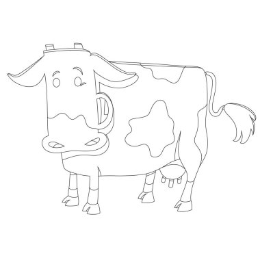 Karikatür Çiftliği İnek Vektörü Grafiksel