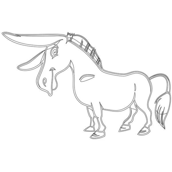 Cartoon Farm Donkey Vector Graphic — Stockvektor