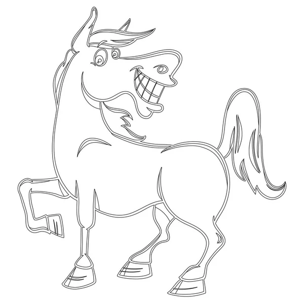 Desenhos Animados Farm Horse Vector Graphic —  Vetores de Stock