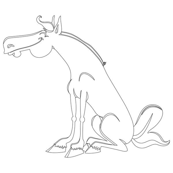 Cartoon Farm Horse Vector Graphic — Stockvektor