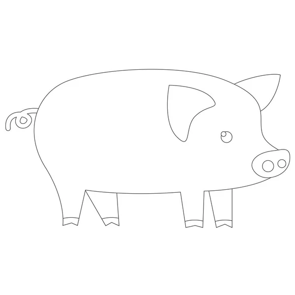 Cartoon Farm Pig Vector Gráfico — Vetor de Stock