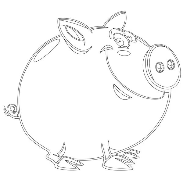 Cartoon Farm Pig Vector Gráfico — Vetor de Stock