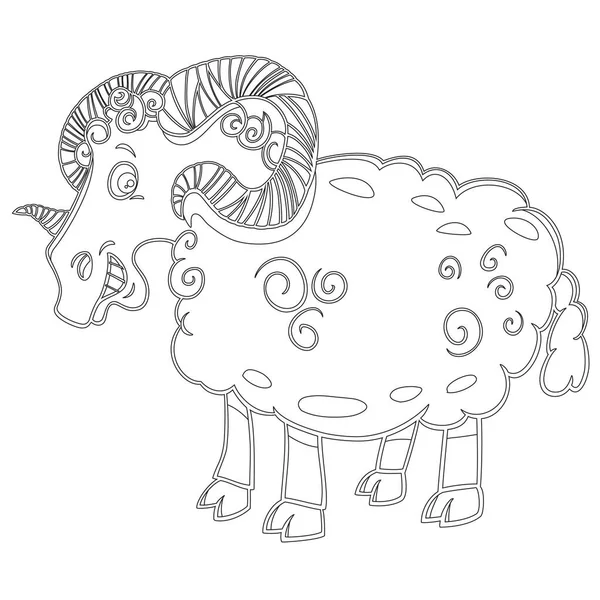 Graphisme Vectoriel Mouton Mouton Ferme Bande Dessinée — Image vectorielle