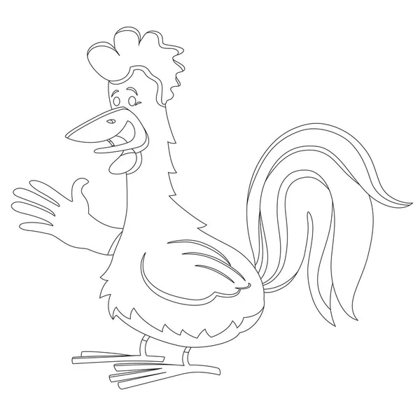 Dibujos Animados Gallo Pájaro Vector Gráfico — Vector de stock