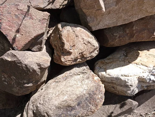 Struktura Říčních Kamenů Hora Kamene Zdi Bez Betonu — Stock fotografie