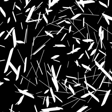 Siyah arka planda beyaz çizgiler. Farklı boyutlarda ve kalınlıklarda birçok beyaz çizgi soyut bir arkaplan oluşturur.