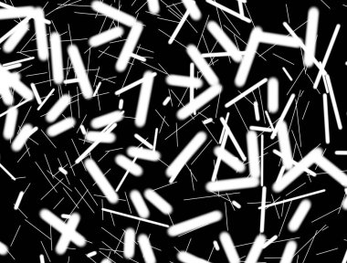 Siyah arka planda beyaz çizgiler. Düz çizgilerden soyut arkaplan.