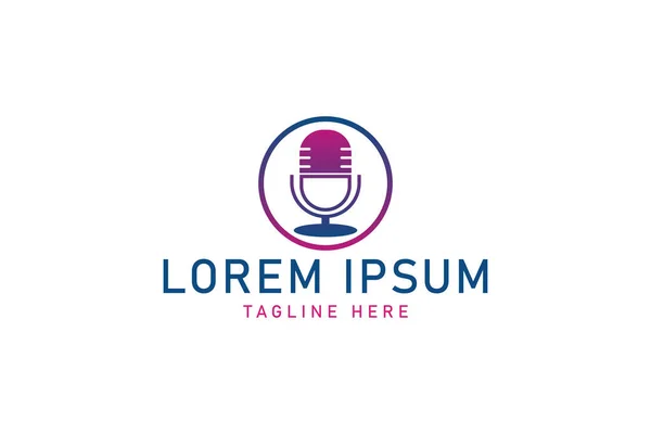 Podcast. Vektör çizimi, simge, logo tasarımı. Basit tasarım düzenlenebilir
