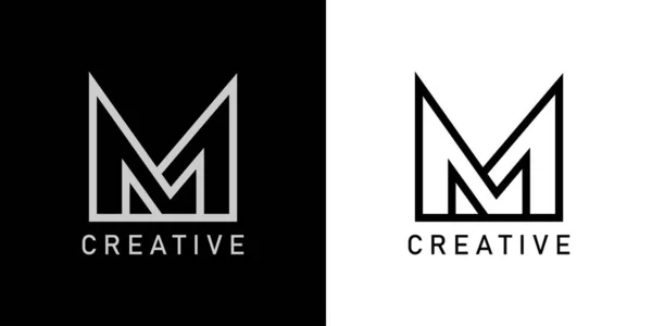 M harfi logo tasarımı. Basit vektör tasarımı düzenlenebilir