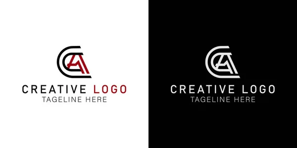 Harfler soyut logo Baş harfleri CA, AC. Monogram logo konsepti. Basit dizayn edilebilir. vektör illüstrasyonu