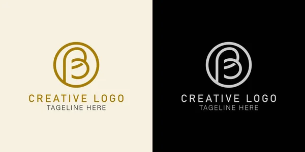 Çember biçimli B harfi logosu. Jacob, Bo, içerisi yuvarlak. Basit vektör tasarımı düzenlenebilir
