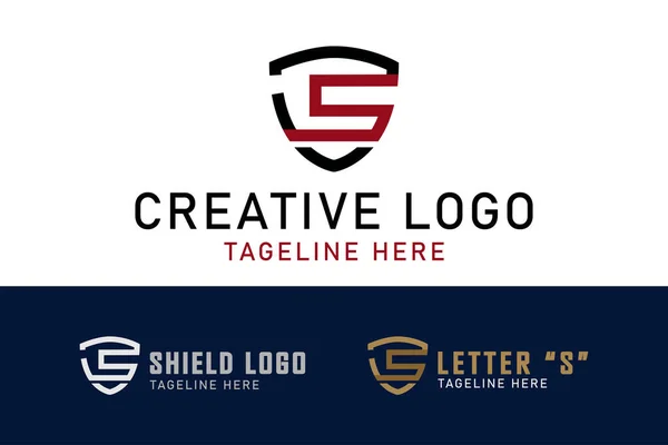 Kalkanda S harfi logosu. Monogram tasarım tarzı. Basit vektör tasarımı düzenlenebilir