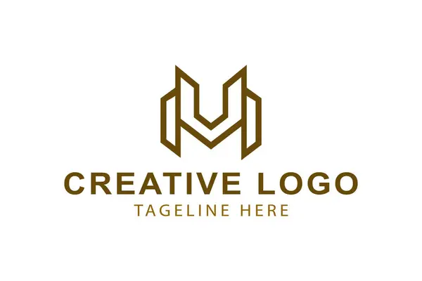 Harflerin baş harfleri M, M, U. monogram logosu. Basit dizayn edilebilir. vektör illüstrasyonu