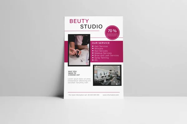Güzellik salonu broşürü tasarımı. tasarım şablonu