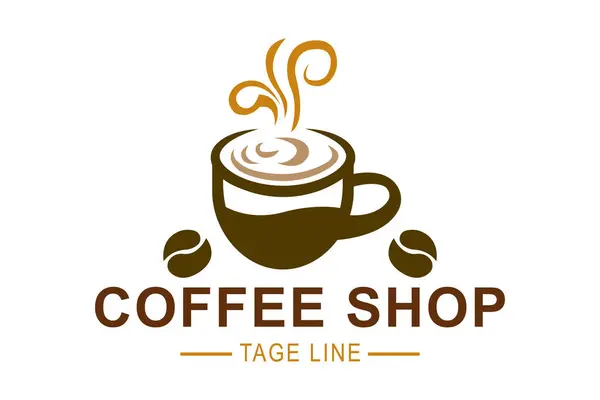 Kahve logosu. Kahve fincanı tasarımı. Kahve dükkanı logosu, kahve ürünü, kafe ve daha fazlası için uygun. Basit tasarım düzenlenebilir