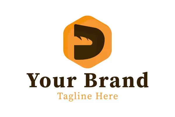 Fırın logosu. D harfi, ekmekle. Fırın markası, hamur işi, kek, yemek ve daha fazlası için uygun. Basit tasarım düzenlenebilir