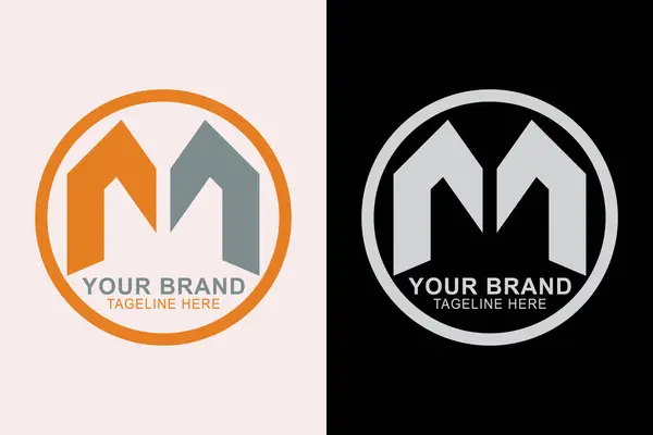 Bina logosu. M harfi bina ile. Yaratıcı logo uzmanı. Basit tasarım düzenlenebilir
