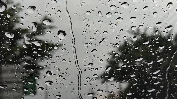 Curah Hujan Pada Jendela Kaca — Stok Foto