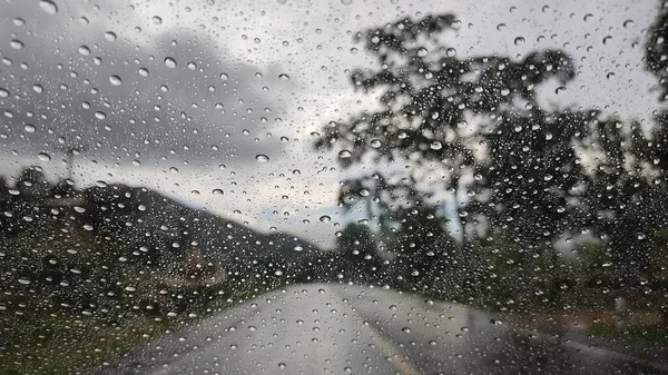 Падає Дощ Скло Дзеркалом — стокове фото