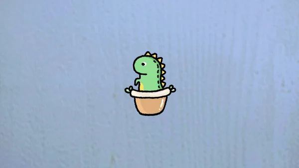 Zielony Kaktus Garnku — Zdjęcie stockowe