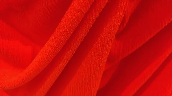 Червона Шовкова Тканина Білим Тлом Тканина Має Гладкий Візерунок Текстура — стокове фото