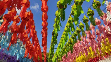 Şehirde Çin fenerleri var.