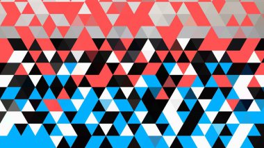 Kırmızı, beyaz ve mavi arkaplanı olan renkli bir geometrik desen