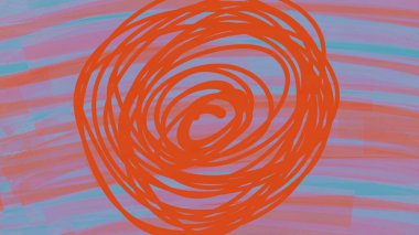 Kırmızı ve mavi bir girdap çizimi.