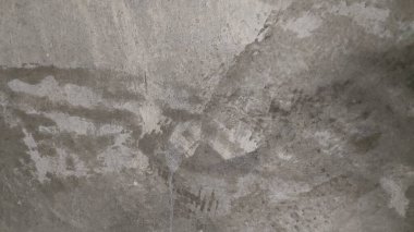 Üzerinde kuş resmi olan kirli bir duvar.