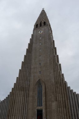 Reykja, İzlanda 'daki Hallgrimskirkja Katedrali. Yüksek kalite fotoğraf