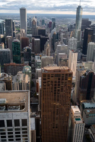 Chicago Şehir Merkezindeki Yüksek Binaların Hava Manzarası — Stok fotoğraf