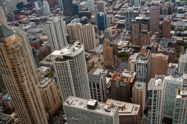 Chicago Şehir Merkezindeki Yüksek Binaların Hava Manzarası — Stok fotoğraf