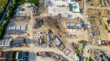 İnşaat alanının havadan görüntüsü