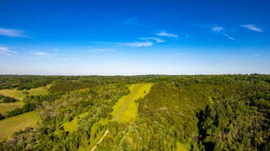 Polonya 'daki yeşil alanların hava görüntüsü