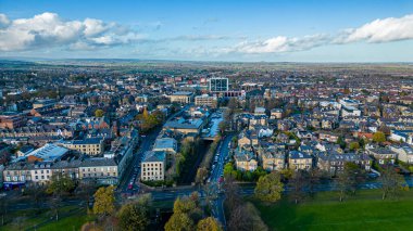 Edinburgh şehrinin hava aracı görüntüsü İskoçya, Birleşik Krallık